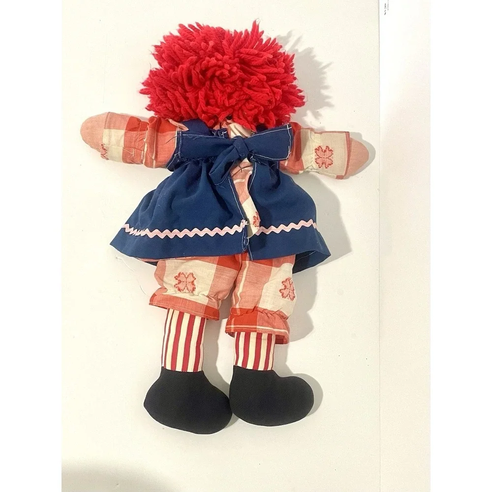 Vintage Raggedy Ann Doll Blue Dress Red Hair 20